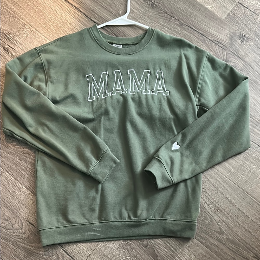 Green Crewneck Mama Sweater